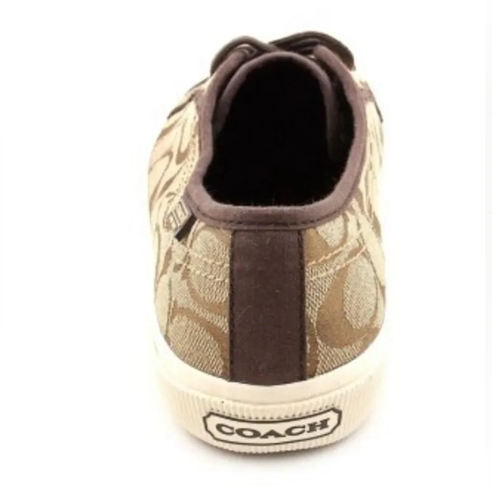 Coach Designer Kalyn Signature C Logo Tan Khaki Jacquard Sneakers 6